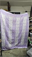 Vtg Purple Satin Edge Blanket