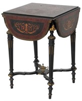 Inlaid Drop Leaf Center Table