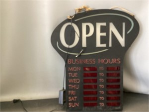 Open business hours sign