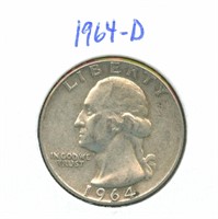 1964-D Washington Silver Quarter