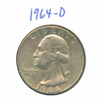 1964-D Washington Silver Quarter