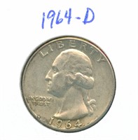 1964-D Washington Silver Quarter