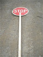 Stop-Slow Flagger Sign Pole