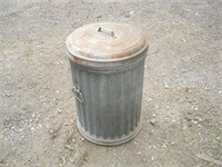 Galvanized Trash Can