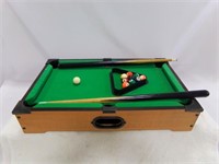 Mini Billiards Pool Table (2) Cue Sticks - Missing