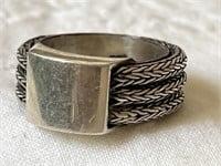 Sterling Silver Artisan-Made Ring Size 7
