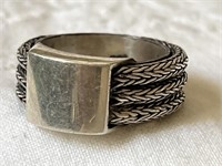 Sterling Silver Artisan-Made Ring Size 7