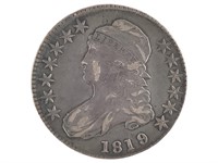 1819 Bust Half Dollar Large 9 over 8