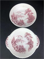 Johnson Bros Castle on the Lake China Plate & Bowl