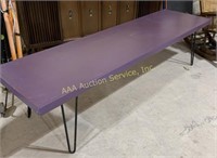 Purple Wooden Coffee table with hairpin legs