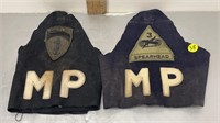 2 MILITARY MP SHOULDER BANDS W/ BERLIN & SPEARHEAD