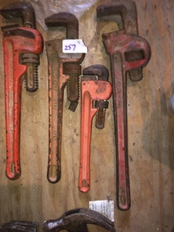 (4) Pipe Wrenches