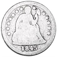 1845 Seated Liberty Dime NICELY CIRCULATED