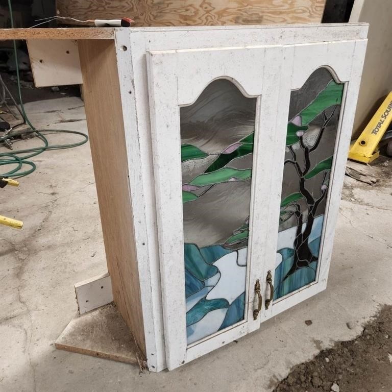 Cabinet w/ Stained Glass Doors