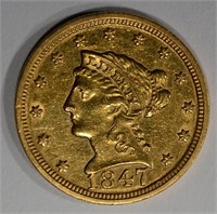 1847 $2 1/2 GOLD LIBERTY  BU PL