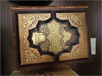 Vintage ornate leatherbound family Bible,