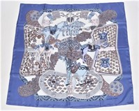 Hermes, "Art des Steppes" Silk Scarf in Periwinkle