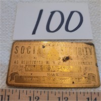 Brass Plate- Social Security Card