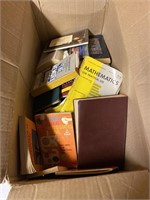 Box of assorted books