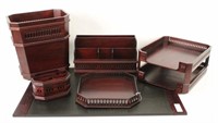 Six Piece Mahogany Desk Set