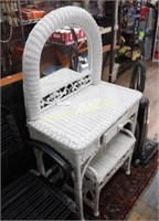 WICKER VANITY WITH MIRROR AND BENCH - BENCH