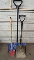 Square nose shovel, snow shovel,  small spade