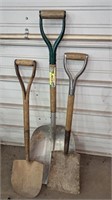 Scoop shovel, square nose shovel,  short handle