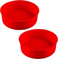 2PK 7.87x2.17inch Non-Stick Silicone Cake Molds,