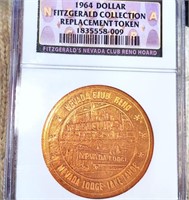 1964 Dollar Fitz Collection Replacement Token NGC