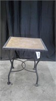 IRON AND TILE TOP PATIO TABLE