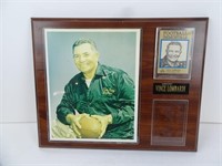 Vince Lombardi Football Plaque Missing 1 Card