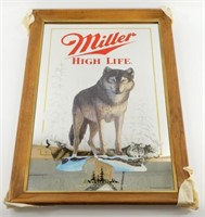 * Miller High Life Beer Timber Wolf Mirror -