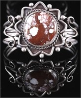 Navajo Brown Agate & Sterling Silver Bracelet