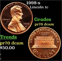 Proof 1998-s Lincoln Cent 1c Grades GEM++ Proof De