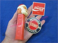 vintage pez -small coke & studebaker magnets