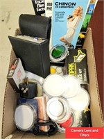 Camera Lens and Filter Box Lot