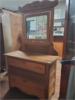 Marked Pat'd 1893 3 Drawer Dresser w/Mirror-33t x