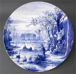 Vintage Blue and White Ceramic Wall Plate
