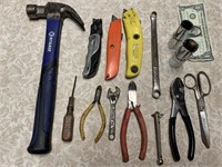 Tools Lot Hammer utility knifes pliers & More