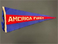 Antique Wool America First Pennant