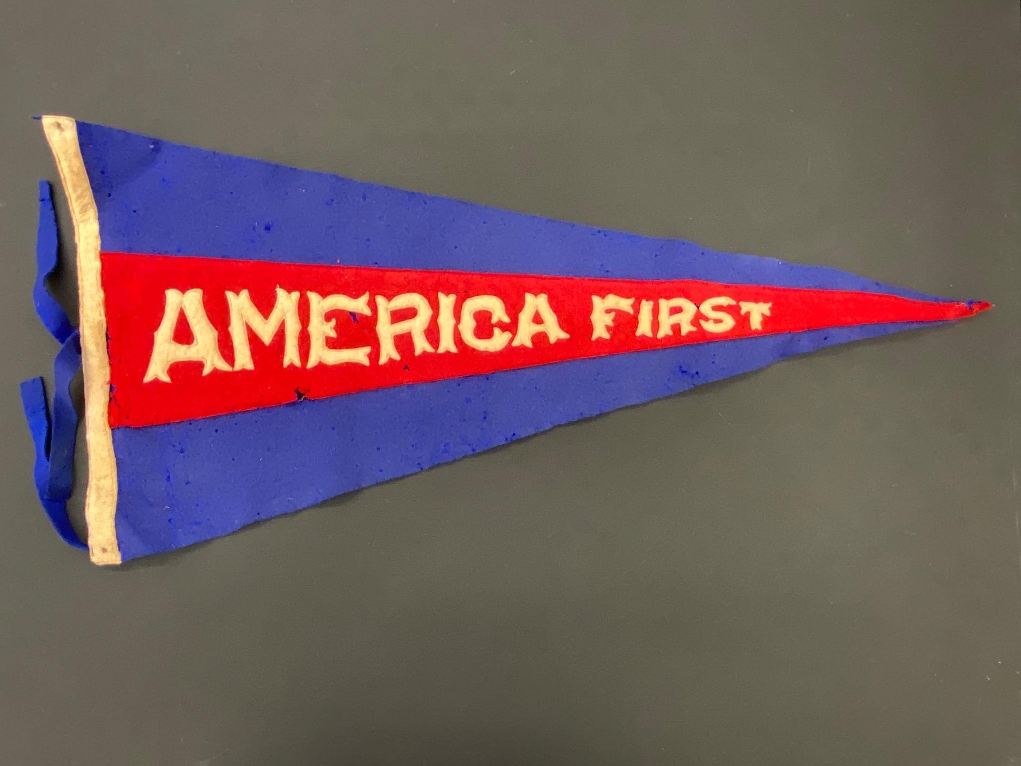Antique Wool America First Pennant