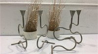 Brushed Metal Candleholders and Wall Hangings K10A