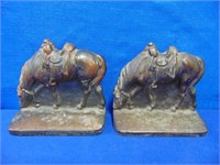 Pair Of Cast Western Horse Bookends