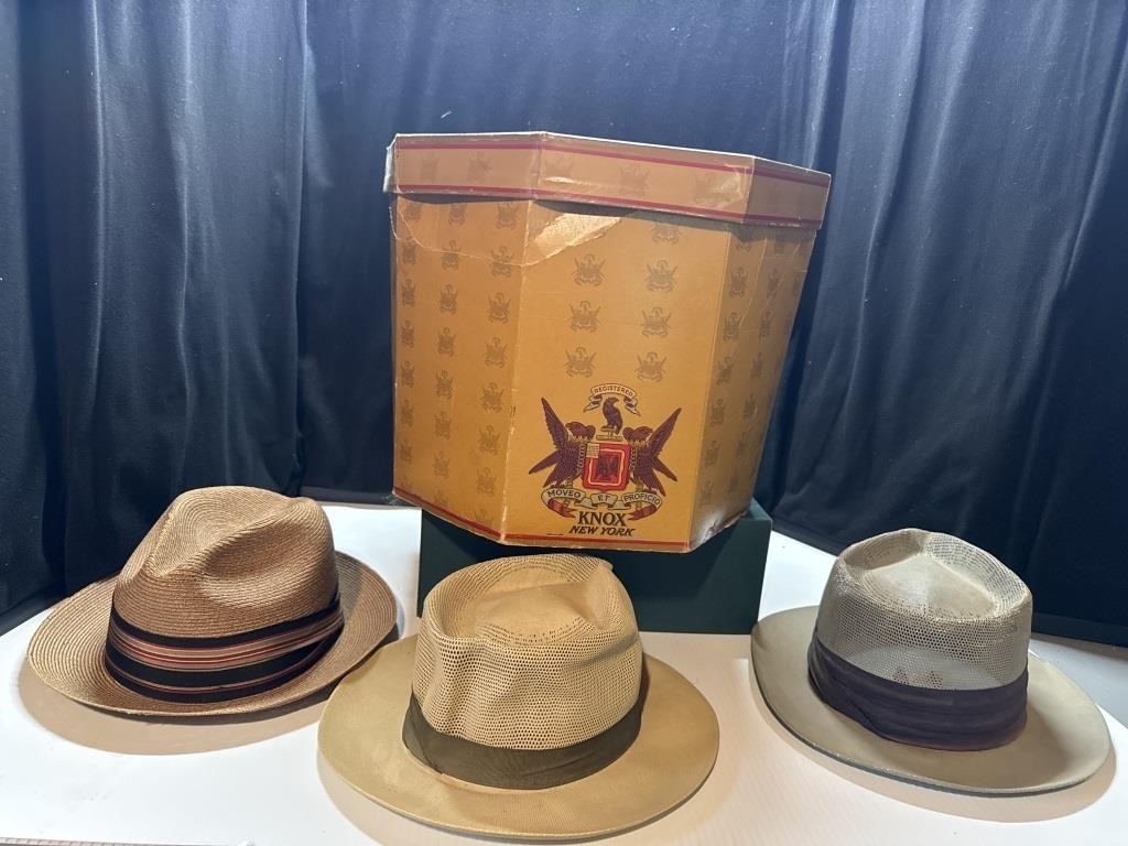 Vintage Men’s Hats with Box