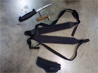 2 knives,   holster, straps