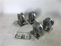 4 pcs - Tube Rail Swivel Casters  Wheels