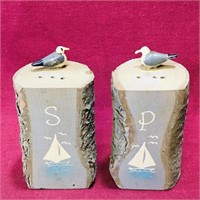 Wooden Nautical Salt & Pepper Shakers (Vintage)