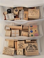Tub of Wood Block Stamps, as pictured