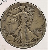 1941-D Walking Liberty Half Dollar Coin
