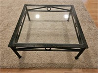 Iron & Glass Coffee Table. 40 X 40 X 16½"